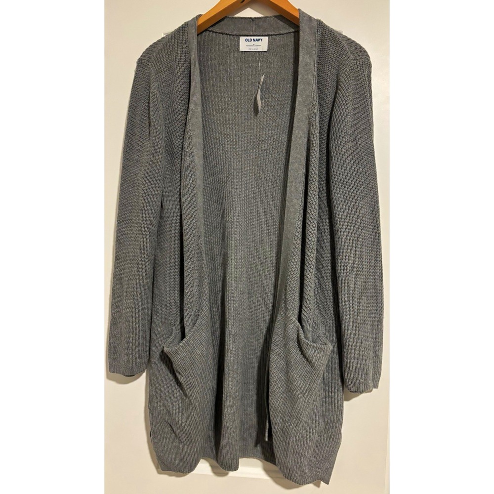 Old Navy Women's Gray Knit Open Front Cardigan M cottagecore cozy